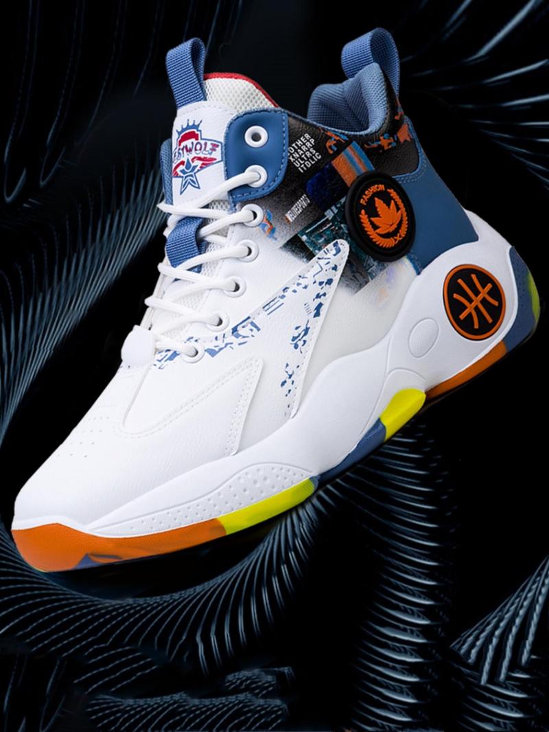 Men's Basketball Shoes, Casual Sporty High Top Lace Up Non-slip Running Shoes, Fashionable Sneakers for Daily Wear
