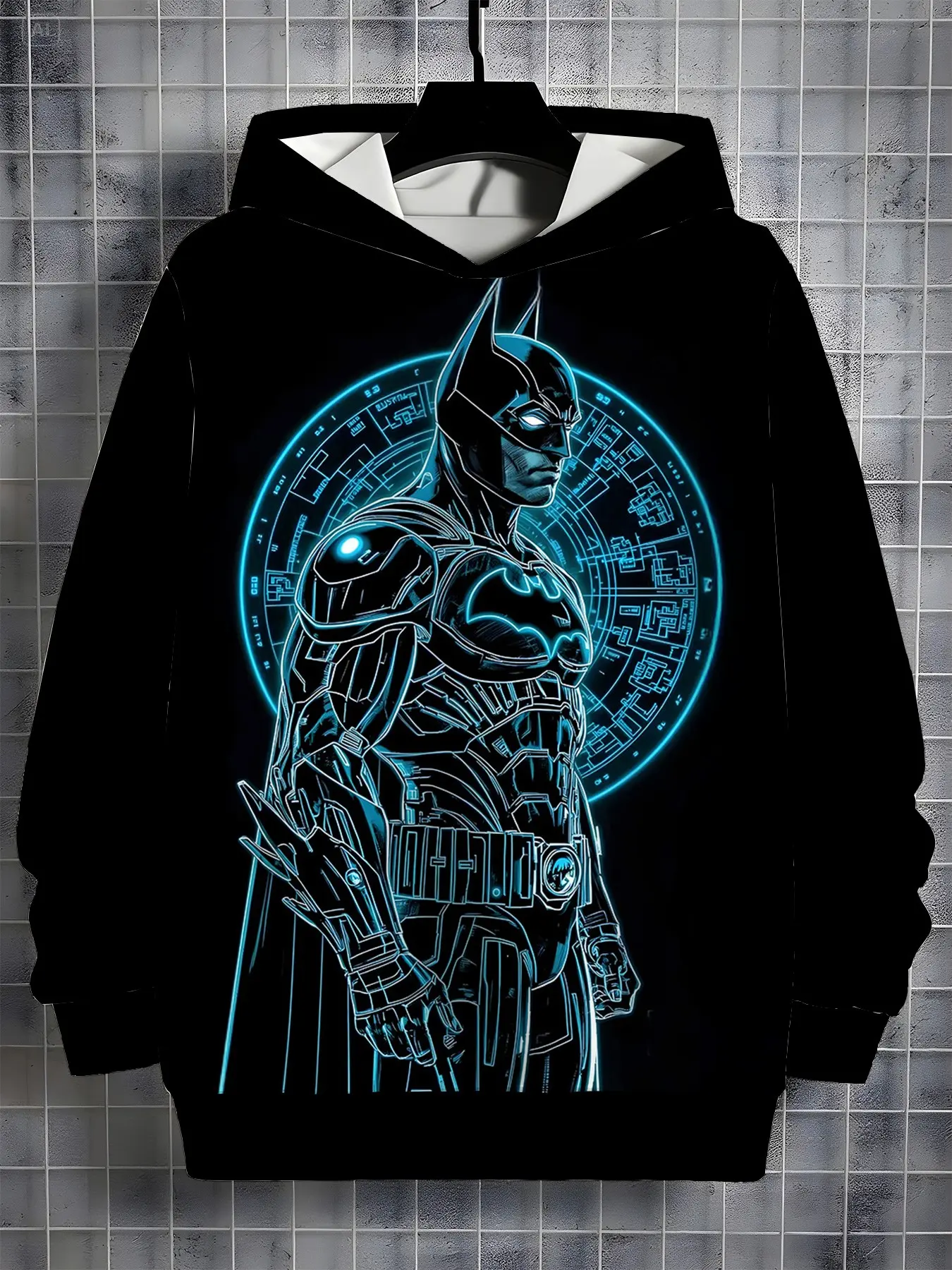 Warner Bros. Official Batman Kids Hoodie, Cotton Long Sleeve Jacket, Cartoon Print, Casual Loose-Fit, Fall & Winter, School Return Gift