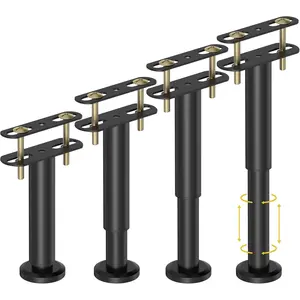 4 Pcs Adjustable Height Bed Support Legs 7.08-12.6 inch, Heavy Duty Metal Center Support Legs for Bed Frame Bed Center Slat Furniture Replacement Bed Legs for Bed Slats Support