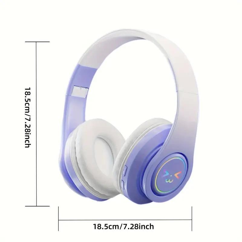 Wireless Headphones, Over-ear Design Headphone with Light Effect, Foldable Headphones Suitable for Gaming, Office, Queue, Audio