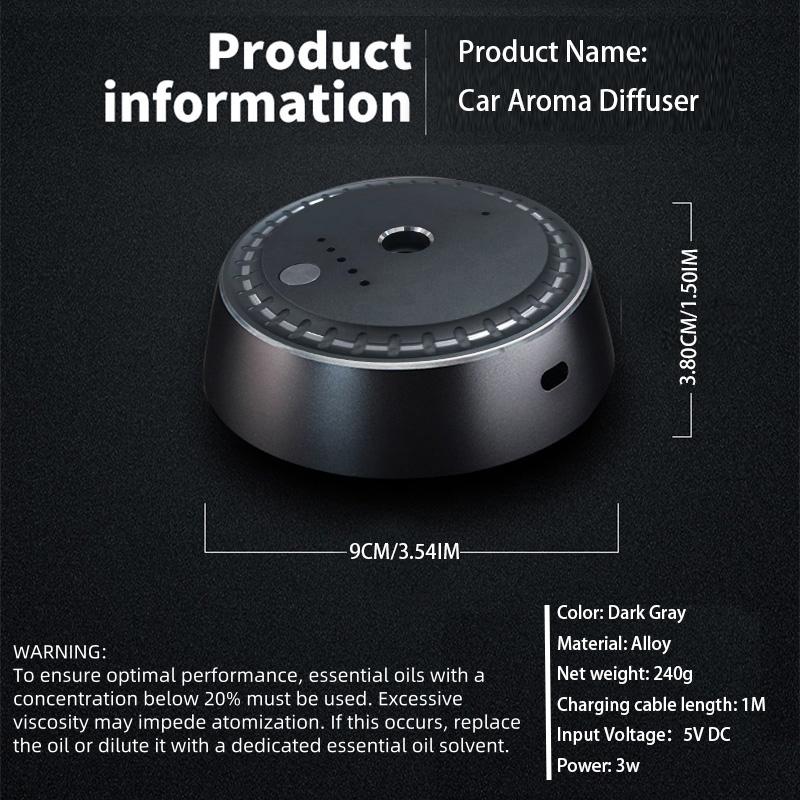 favizito Car Smart Aroma Diffuser, USB Rechargeable Car Air Freshener, Car Smart Aromatherapy Spray, Essential Oil Diffuser for Car, Waterless Car Diffuser