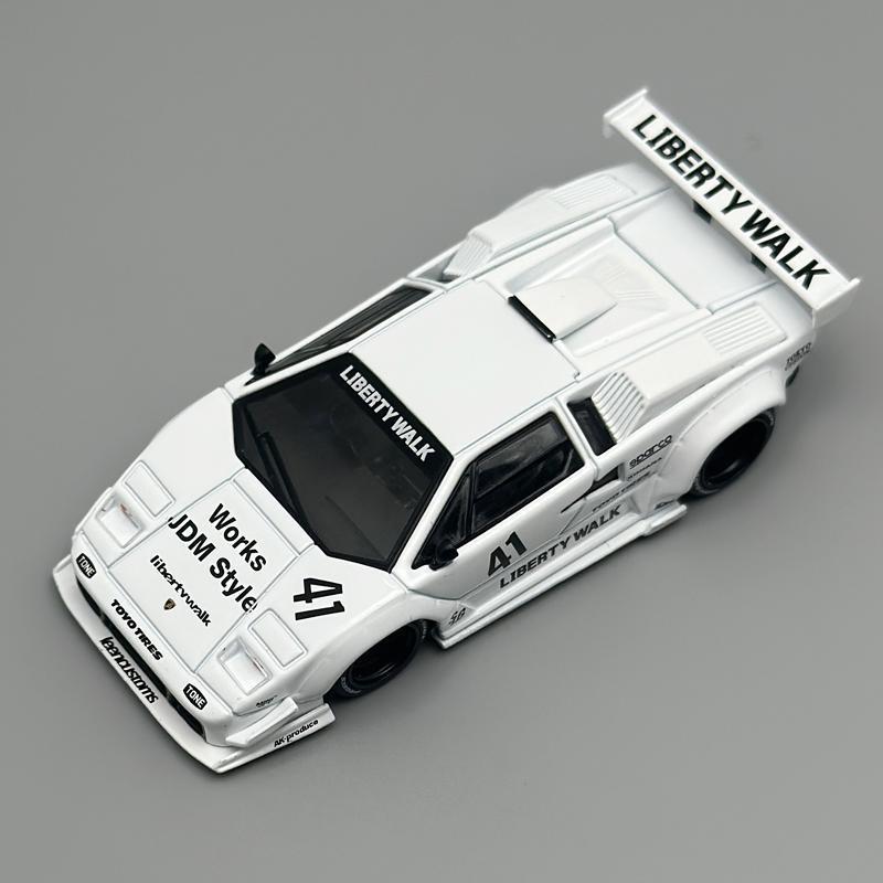 MINIGT 1:64 Lamborghini Countach LBWK White 2024 alloy car Model 966