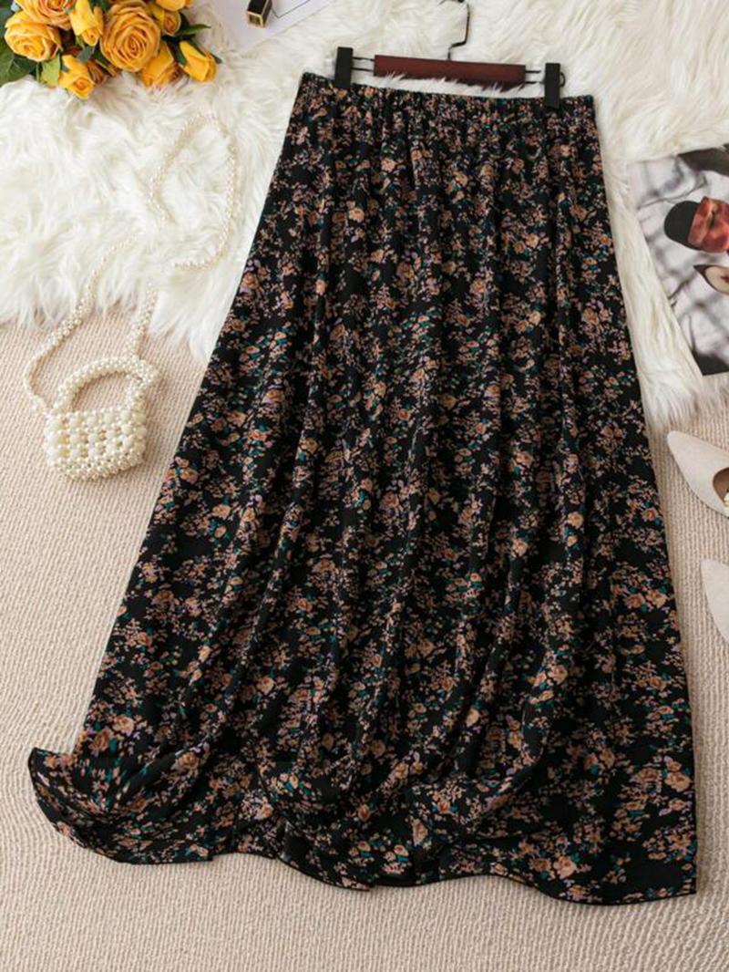【Plus Size】 Ditsy Floral Print Long Skirt, Floral Printed Skirt, Boho Fashion Casual Skirt for Daily Holiday Vacation Wear, Women Plus Clothing for Summer 【Plus Size】 Ditsy Floral Print Long Skirt, Floral Printed Skirt, Boho Fashion Casual Skirt for Daily Holiday Vacation Wear, Women Plus Clothing for Summer
