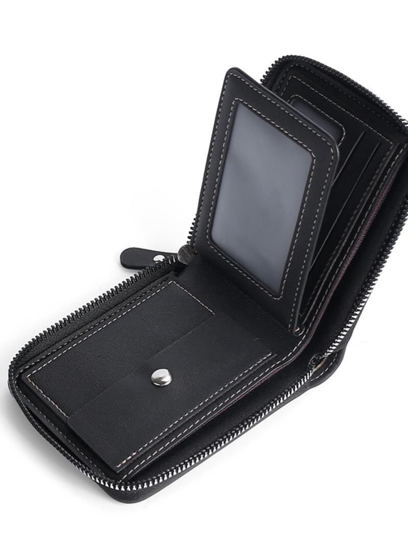 Leather Men’s Wallet Luxury Mens Purse Male Zipper Card Holders with Coin Pocket  Wallets Gifts for Men Money Bag
