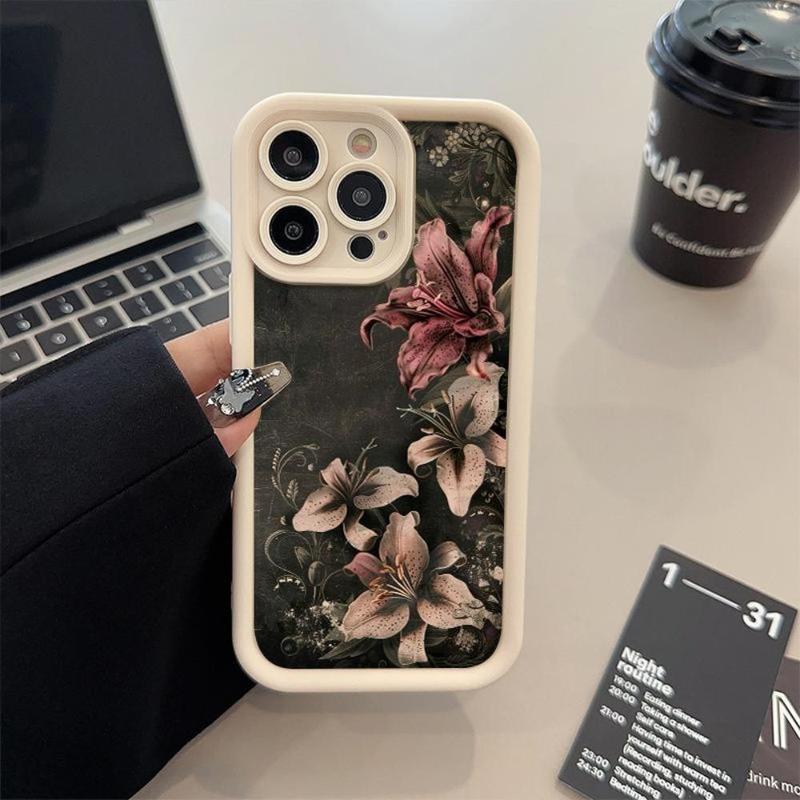 2026 Beautiful Flowers Print Phone Case for Samsung Galaxy S23 / S23 Plus / S23 Ultra / S24 / S24 Plus / S24 Ultra / S25 / S25 Plus / S25 Ultra, Anti-Drop Shockproof Protective Cover