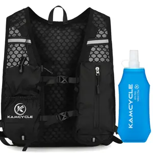 Running Vest Backpack with 500ML Soft Flask, Camel Hydration Backpack, Lightweight Reflective Vest for Hiking, Cycling, Running, Marathons