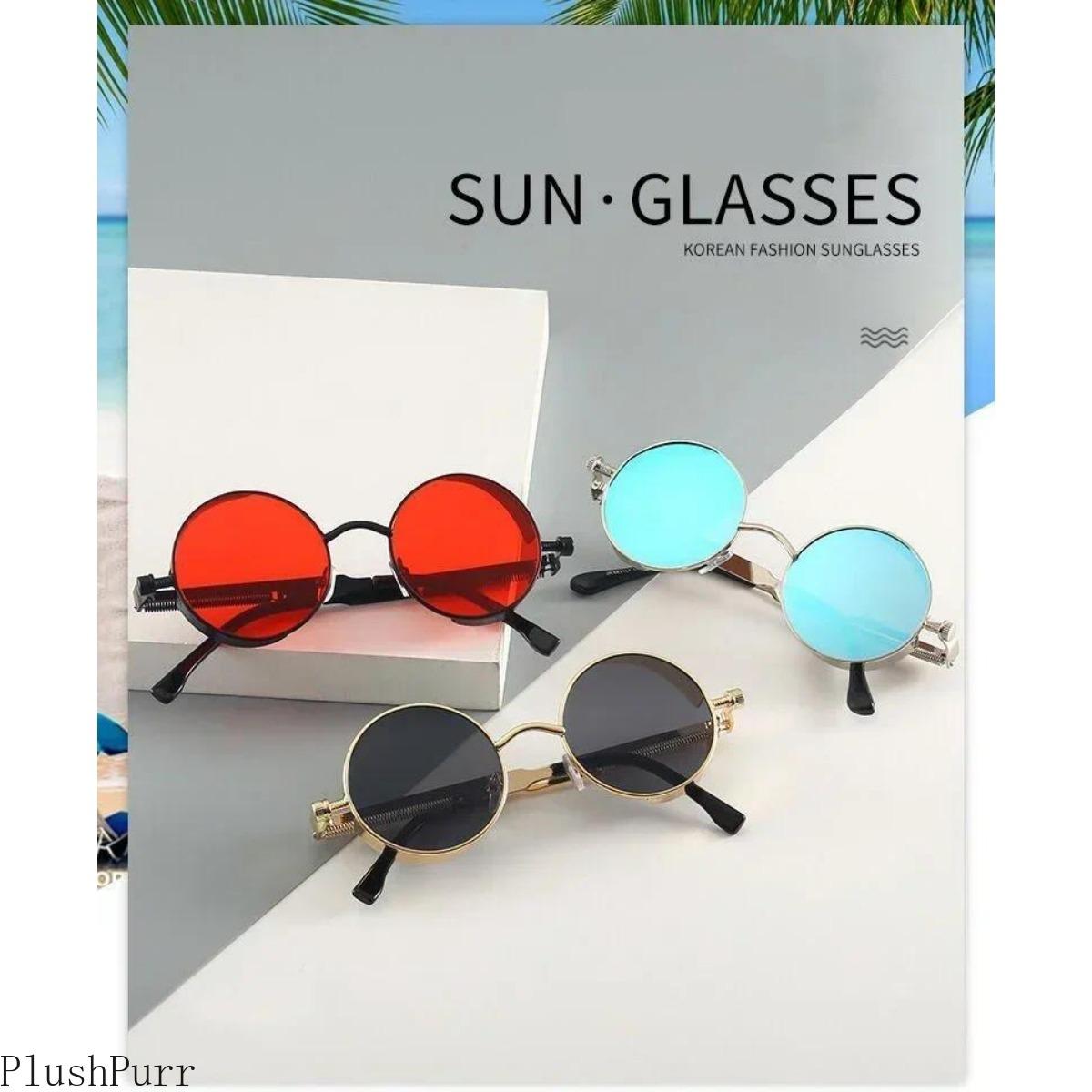 Metal Steampunk Sunglasses Men Women Fashion Round Glasses Brand Drsigner Vintage Sun Glasses High Quality Oculos De Sol UV400