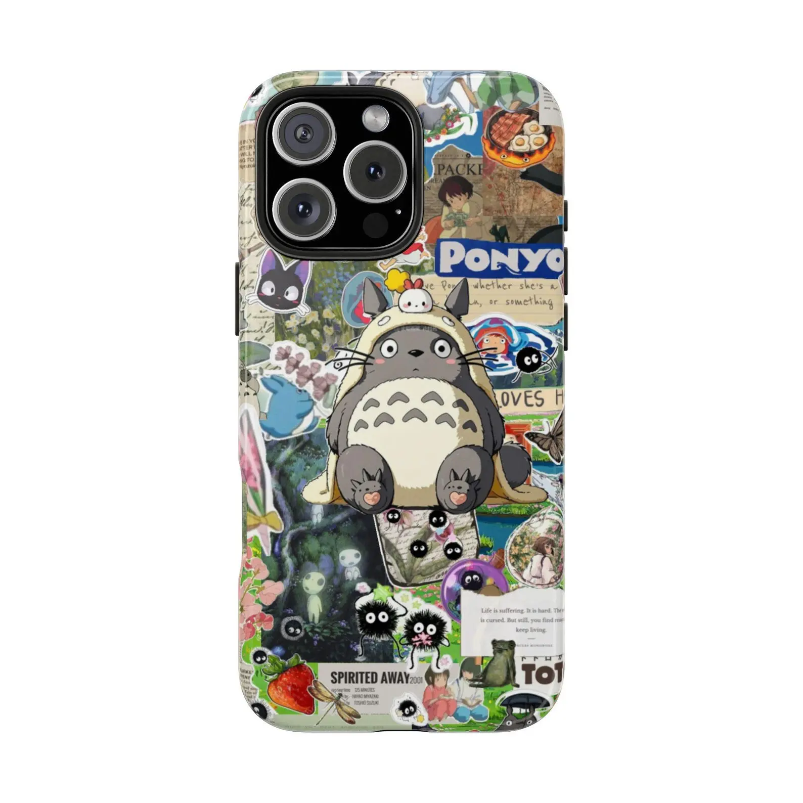 Totoro Cartoon Phone Case, Studio Ghibli Animation Collage Phone Case | Compatible with iPhone 11–17 Pro Max/Plus Series and Samsung Galaxy S23–S25 Series