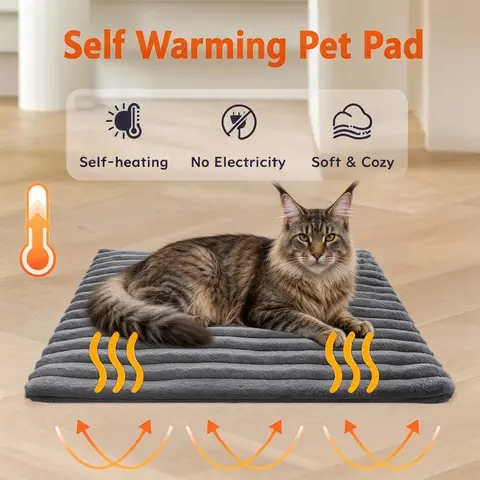 Self Warming Cat Bed,Warm Thermal Dog Pad Self Heating Pet Mat, Non-Slip Self-Warming Pet Pad, Suitable for  Indoor Outdoor Cats & Dogs,Machine Washable