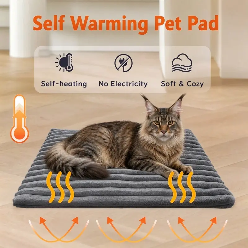 Self Warming Cat Bed,Warm Thermal Dog Pad Self Heating Pet Mat, Non-Slip Self-Warming Pet Pad, Suitable for Indoor Outdoor Cats & Dogs,Machine Washable