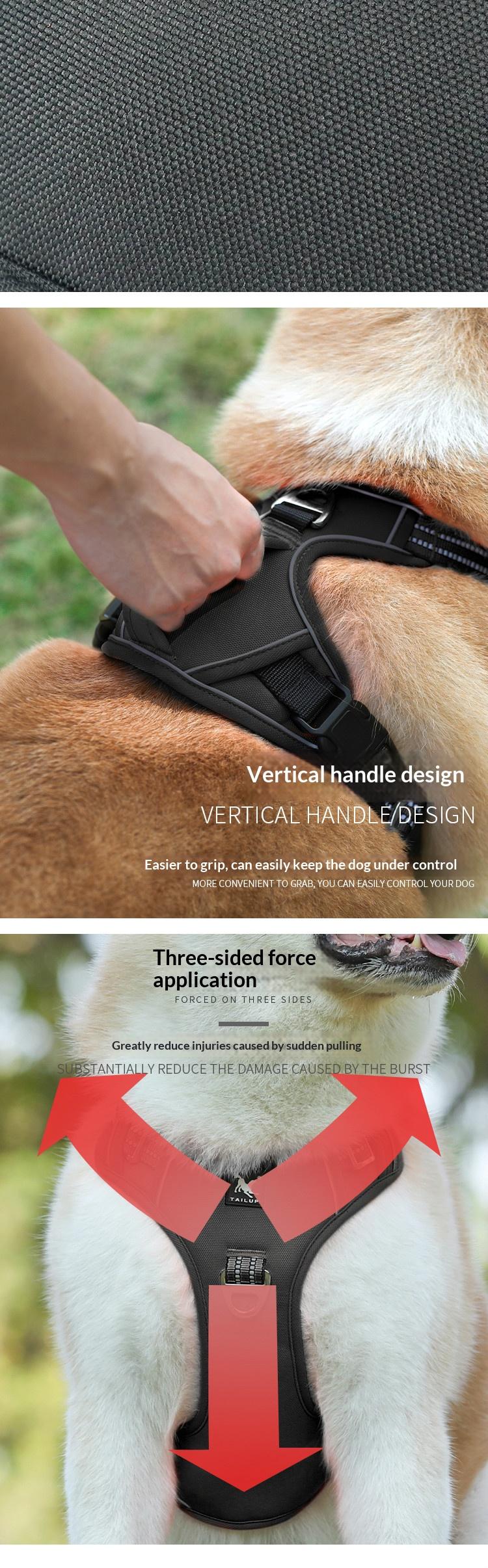 Pet Sports Chest Strap Vertical Handle Dog Traction Vest Explosion-Proof Pet Dog Hand Holding Rope Medium to Large Dogs Golden Retriever Dog Leash Walking Dog Adjustable Chest Strap