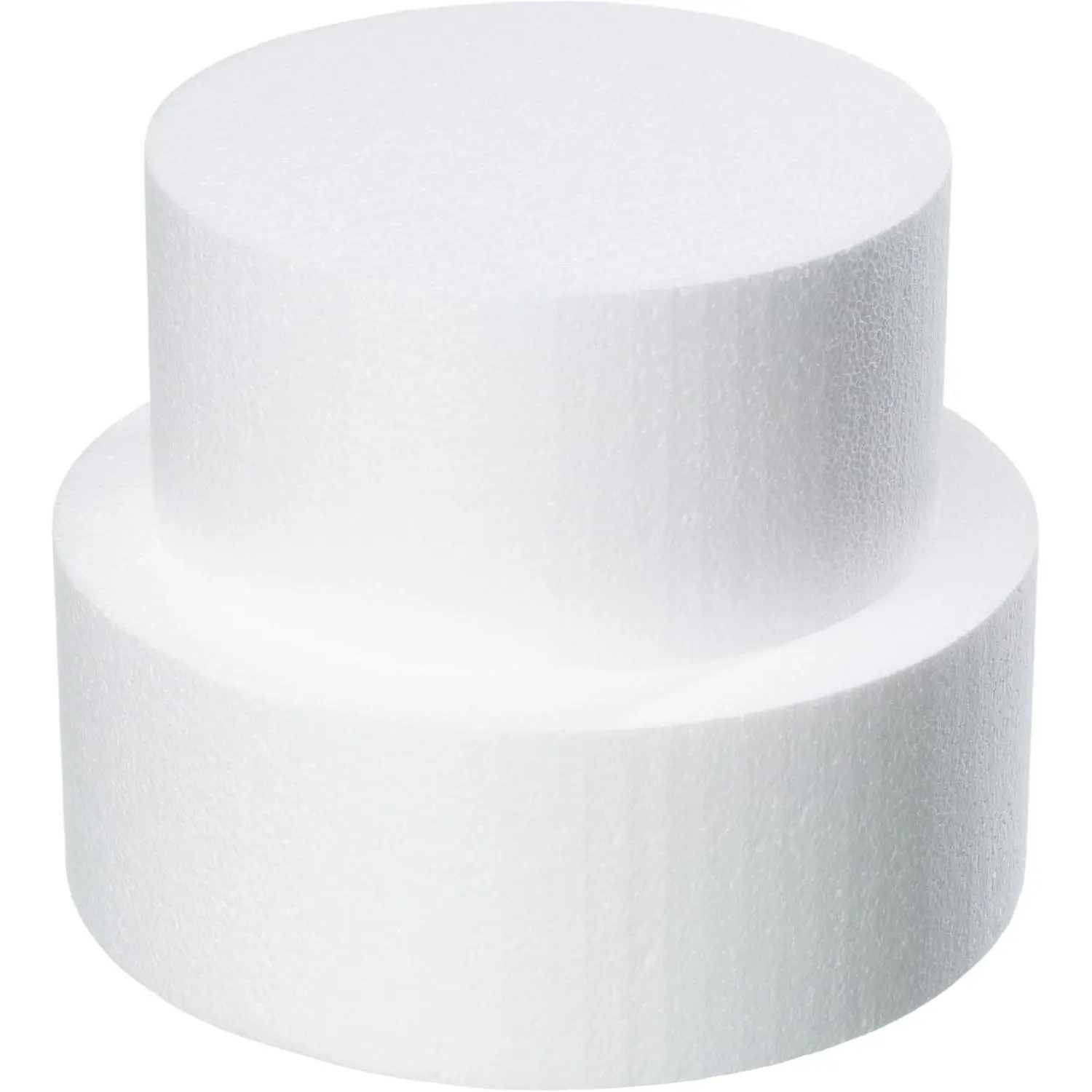 2 Tiers 8" 10" Fake Cake 4 Inch Tall Fake Birthday Cake Rounds Styrofoam Cake Dummies Set for Birthday, Wedding, Baby Shower Display