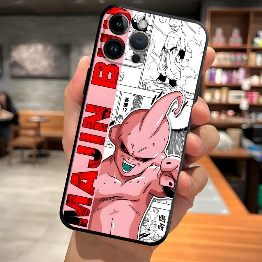 TPU Soft Case for iPhone 17 16 15 14 13 12 11 Pro Pro Max Air Black Comic Majin Buu Phone Cover Durable Protective