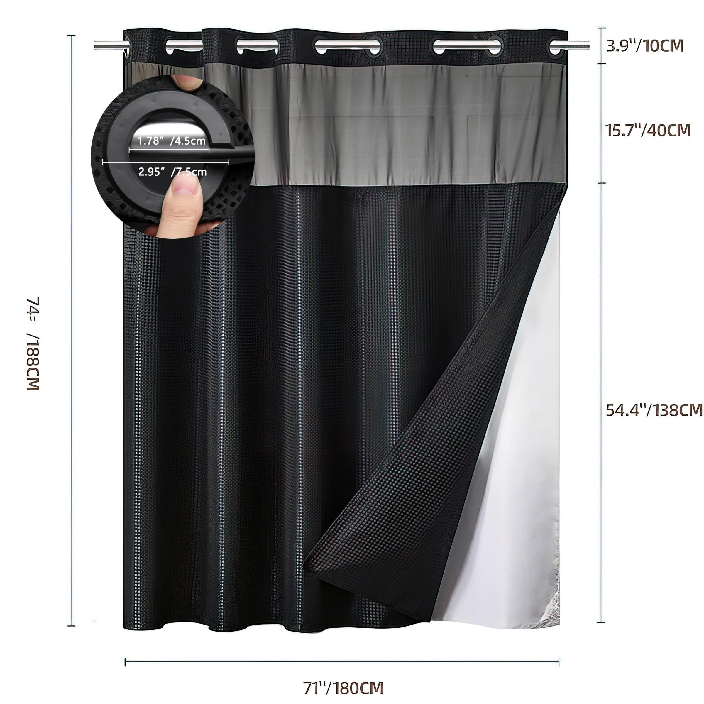 Waffle Pattern Waterproof Shower Curtain, 1 Count Modern Simple Bathroom Curtain, Bathroom Accessory for Home, Hotel or Dorm Decor #GLOBAL PICKS