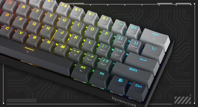 Redragon K617 Rapid Trigger Gaming Keyboard, 60% 61 Keys Wired Mechanical Keyboard w/Hyper-Fast Actuation, Dedicated Magnetic Switch, Actuation Point Adjustable, 8K Hz Polling Rate, Misty Grey