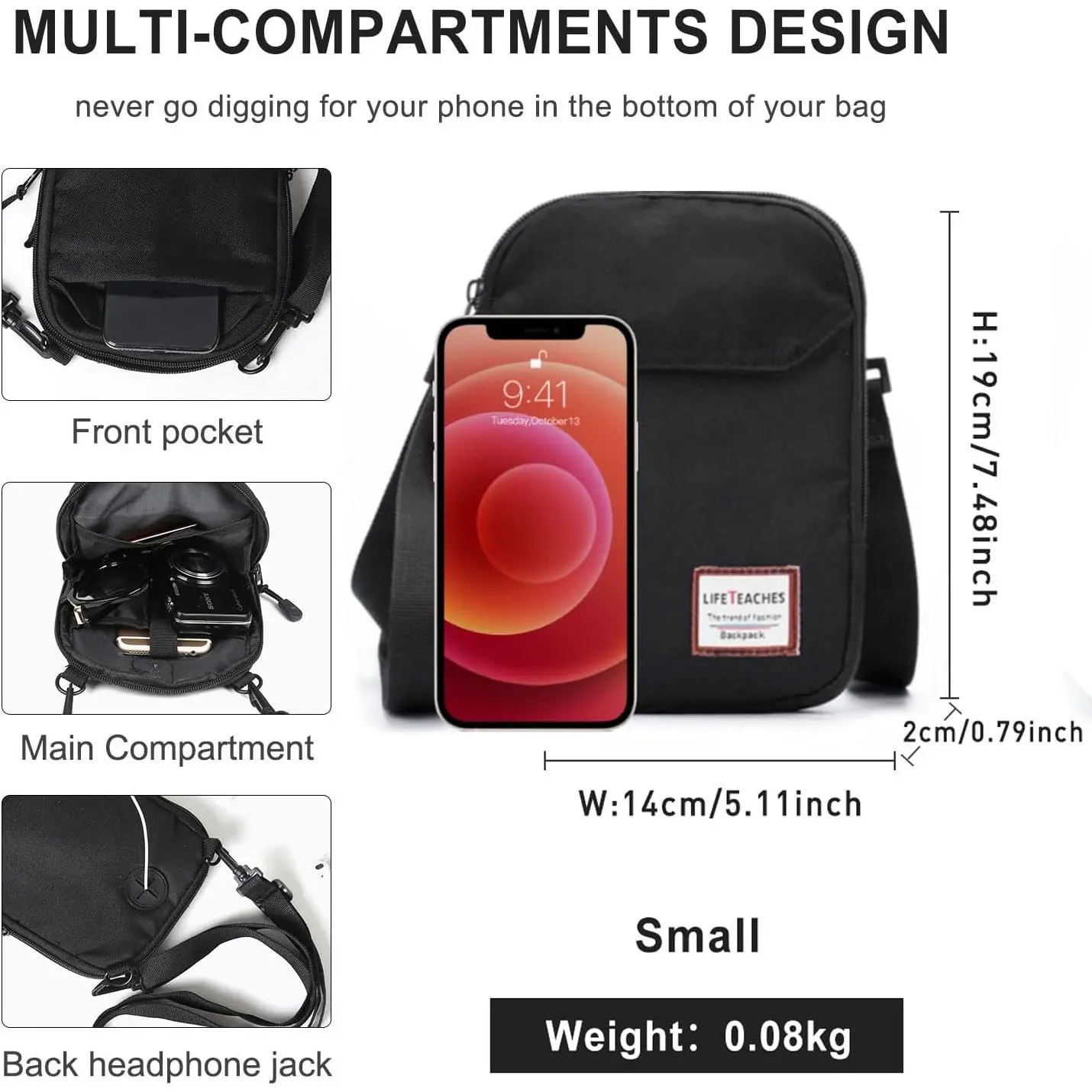 Mini Crossbody Bag Shoulder Bag for Men, Small Messenger Satchel Bag for Women Mini Crossbody Bag Shoulder Bag for Men, Small Messenger Satchel Bag for Women