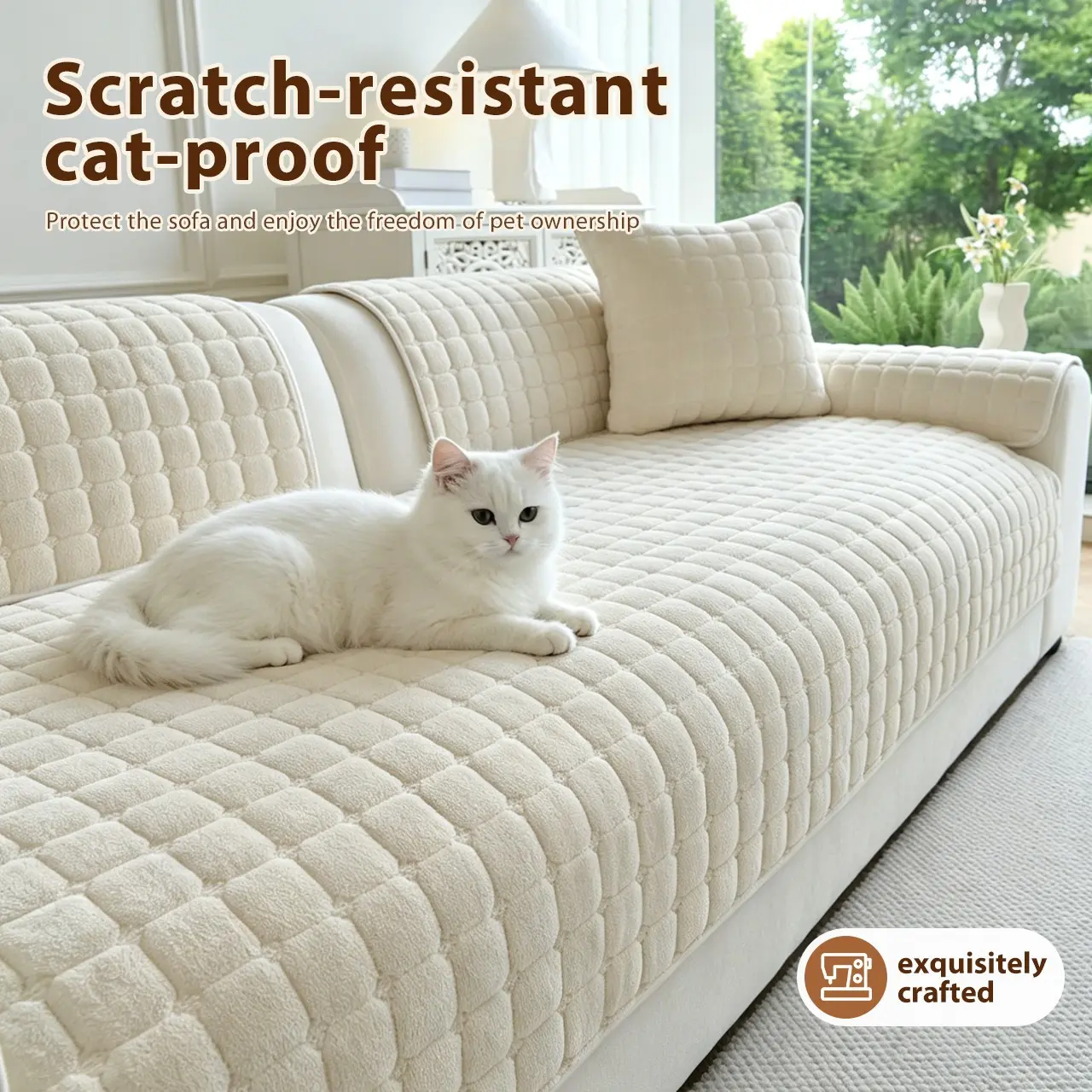 One-Piece Flannel Sofa Pad, Pet-Friendly, Non-Slip Dust-Proof, Ideal for All Seasons, Perfect for Halloween & Christmas Gifts