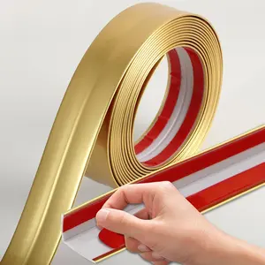L-Shaped Corner Guards, Peel and Stick Molding Trim for Furniture Edge Bumper, Table Door Frame Protection and Decoration (Matte Gold, 16.4ft x 0.8in)