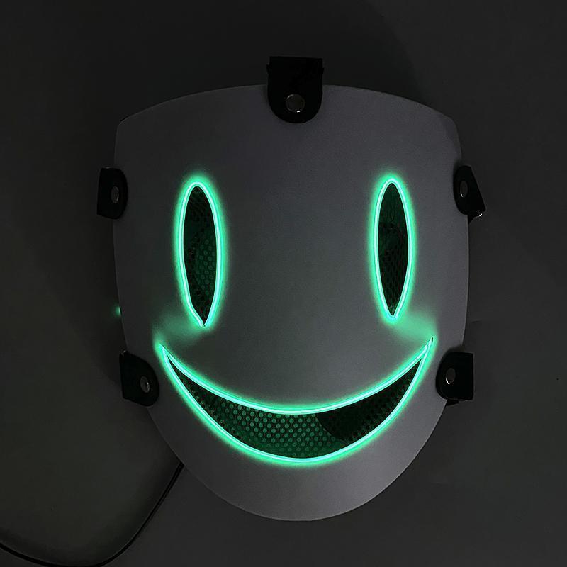 Japanese Anime Cosplay Face Mask Neon High Rise Invasion Mask LED Glowing Mask Sky invasion Masquerade Cosplay Prop