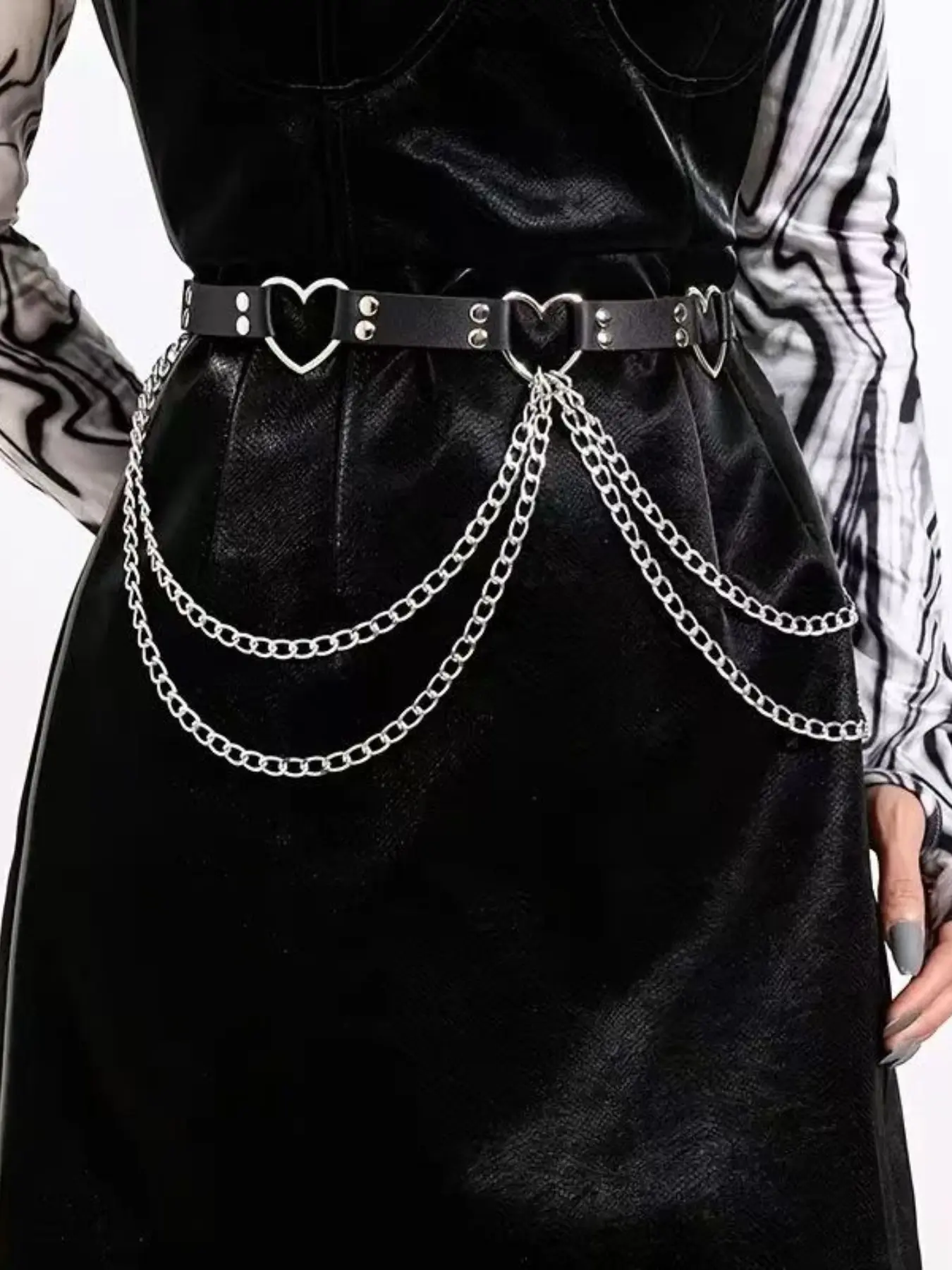 Sexy Punk Style Waist Belt and Thigh Ring Set, Adjustable Belt, Plain Design, All-Season Clothing Accessory, Perfect for Jk Conventions and Stage Wear