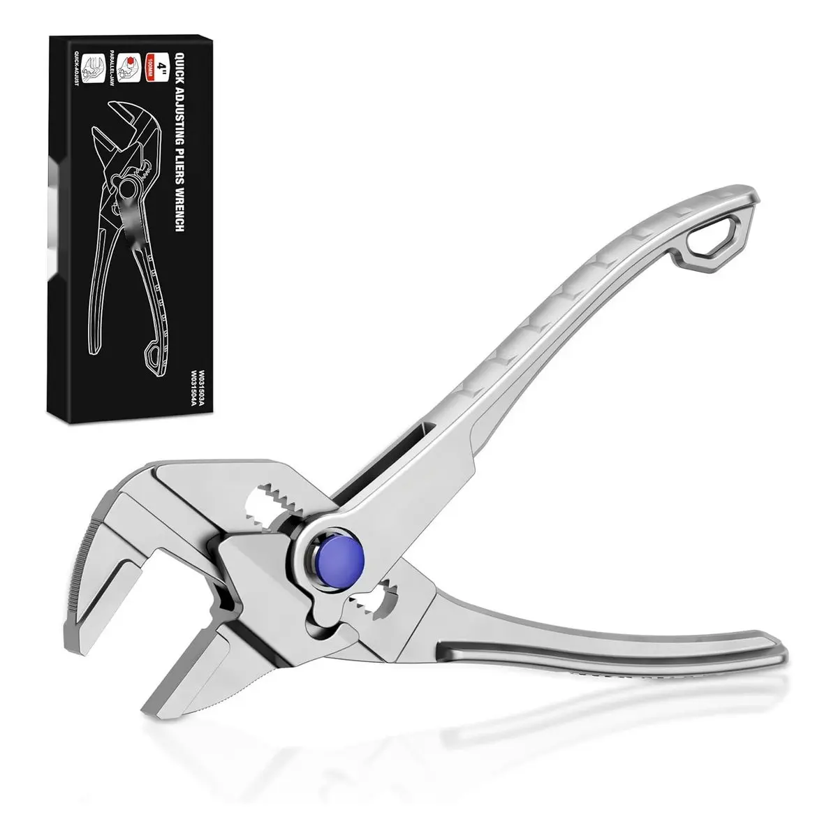 4-INCH Mini Pliers Wrench, Smooth Jaw Adjustable Wrench Pliers, High-toughness Alloy Steel, Anti-rust Coating, Edc for Tight Spaces