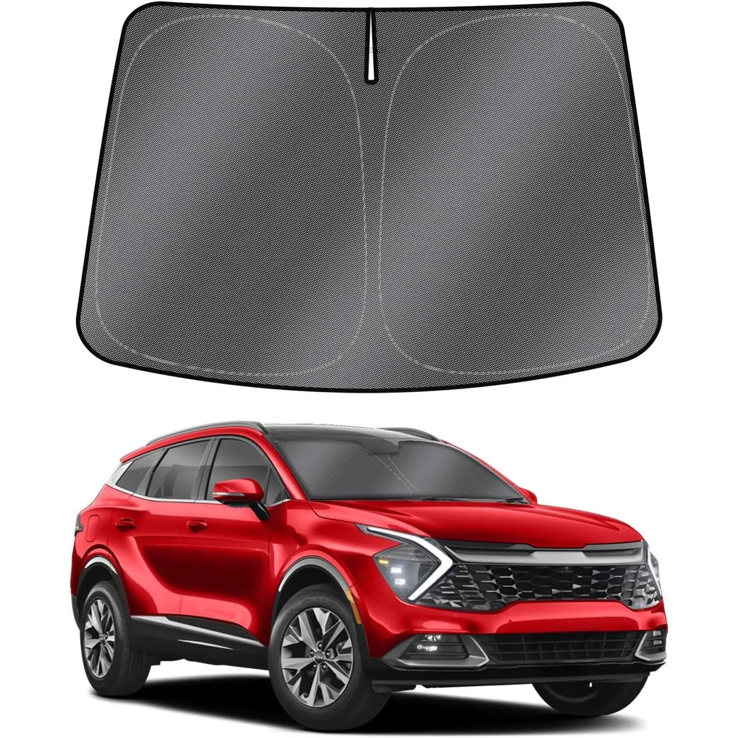 Mixsuper Liner Windshield Sun Shade for Kia Sportage 2023 2024 2025 2026 Windshield Sunshades Front Window Sun Shades Cover for Sportage Accessories Foldable Sun Visor Keep Cool Block UV Heat