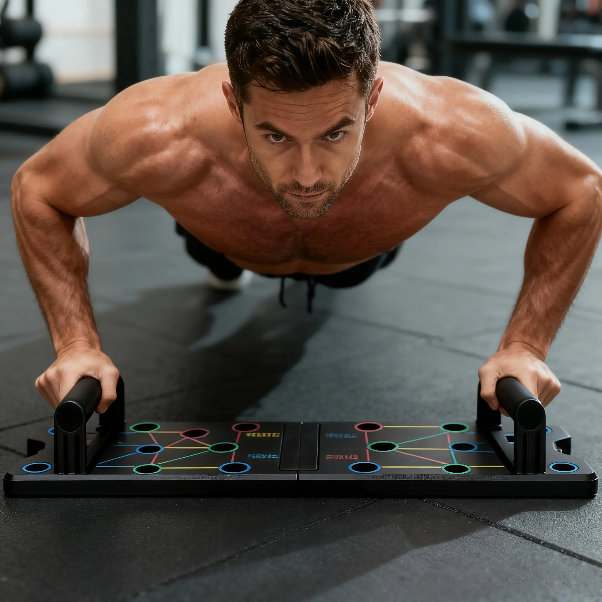 Heavy-Duty Push-Up Board, Multi-Functional Home Workout Station with Non-Slip Surface for Strength Training, Portable Unisex Equipment for Full Body and Back Workouts, Home Gym Accessory