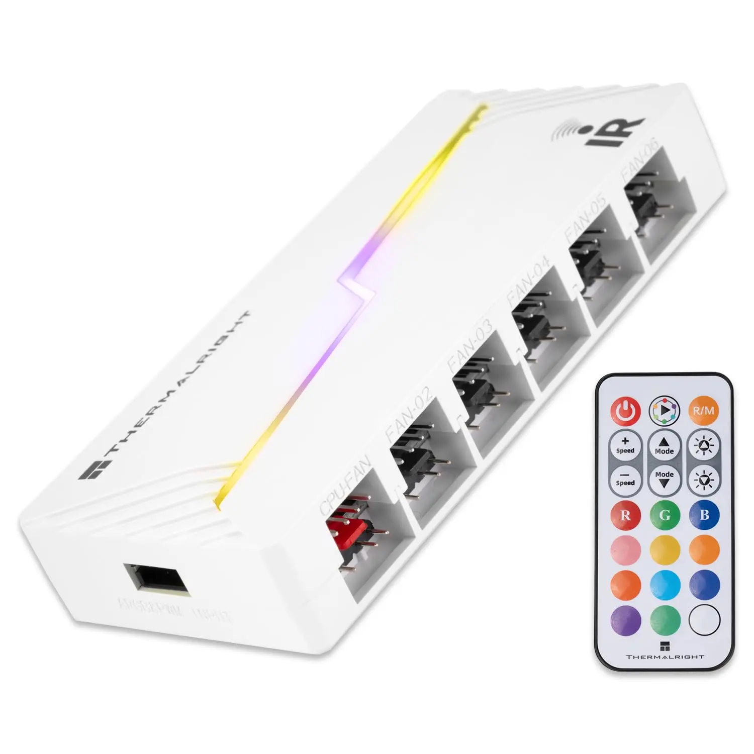 ARGB and Fan HUB X12 IR Black Hub Controller Support 12 Groups of CPU Fans,3Pin PC ARGB Controller and 4Pin PWM Fan,SATA Power Cord Direct Input(12V 4pin RGB is Not Supported)