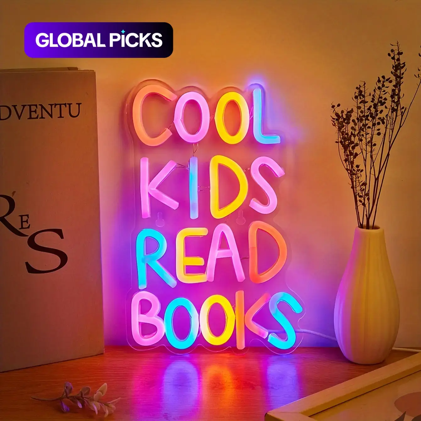 Neon Alphabet Letter Light, Neon Light Sign, Neon Signs for Kids Room Decor, USB Powered Indoor Lighting Gift for Girls Boys Birthday Christmas Present #GLOBAL PICKS