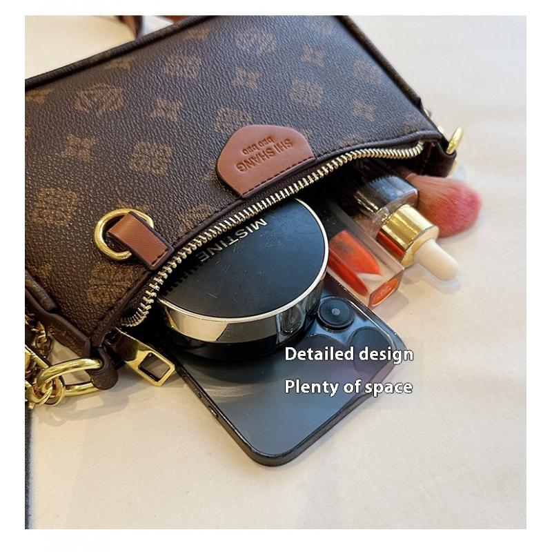 Women's Fashion Bag Women's Vintage Print Chain Small Square Bag Women's Shoulder Bag Crossbody Bag Women's Crossbody Bag Daily Bag Leather Satchel