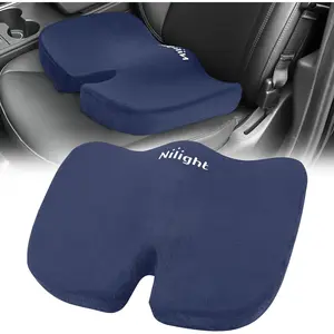 Nilight Velvet Fabric Gel Memory Foam Car Seat Cushion with Natural Rubber, Easy-to-Clean Car Seat Upgrade for Driving & Office Use, Relieves Sciatica/Tailbone Pain, Enhances Drive Vision