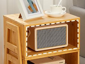 Bamboo Stackable End Tables, Wood Living Room Nightstand, Bedside Tables for Bedroom Storage, 2PCS Bamboo Stackable End Tables, Wood Living Room Nightstand, Bedside Tables for Bedroom Storage, 2PCS