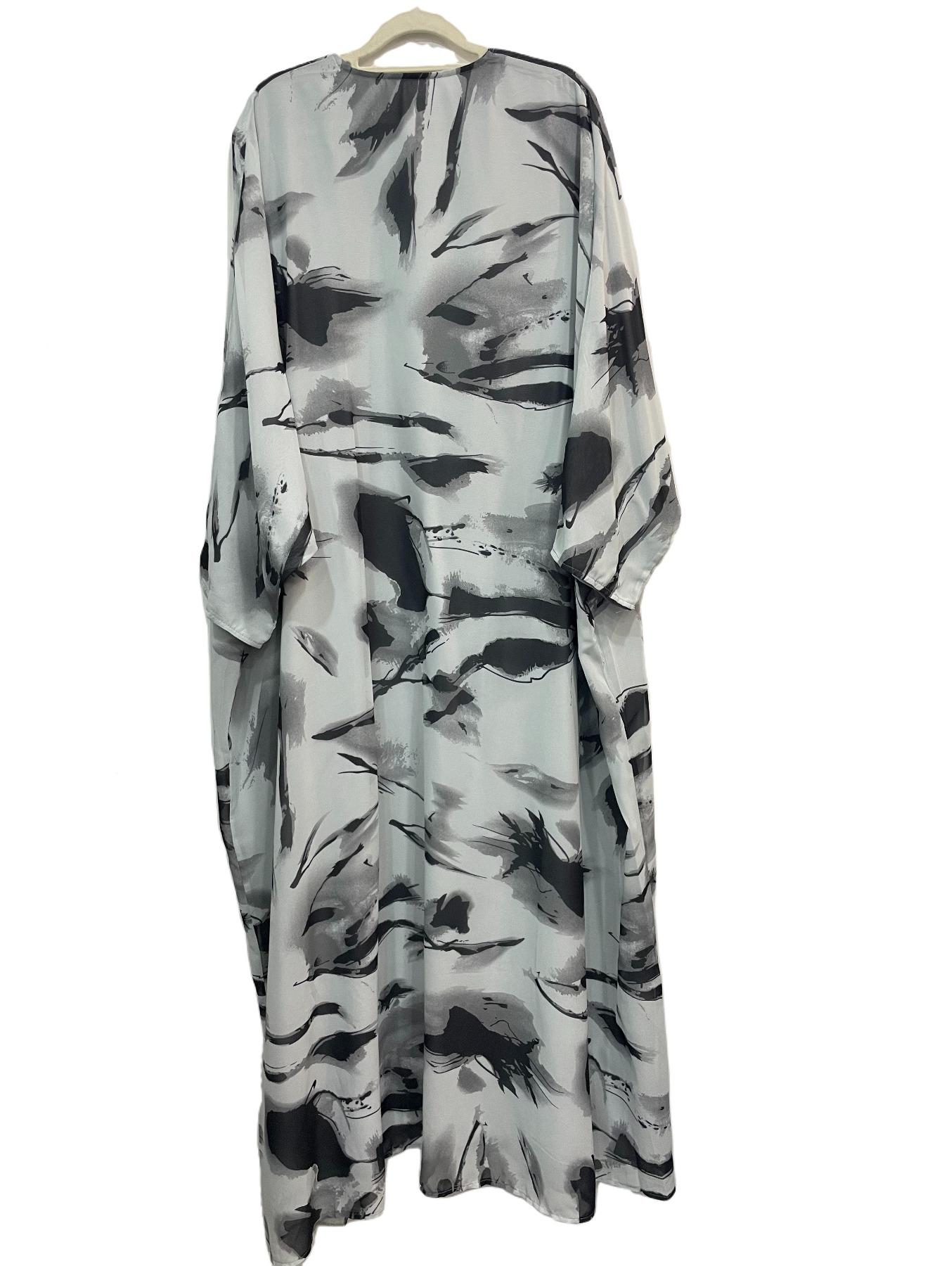 Women's Tie Dye Print Open Front Abaya, Chic Modest Casual Long Sleeve Outerwear for Daily Wear, Ladies Clothes for All Seasons