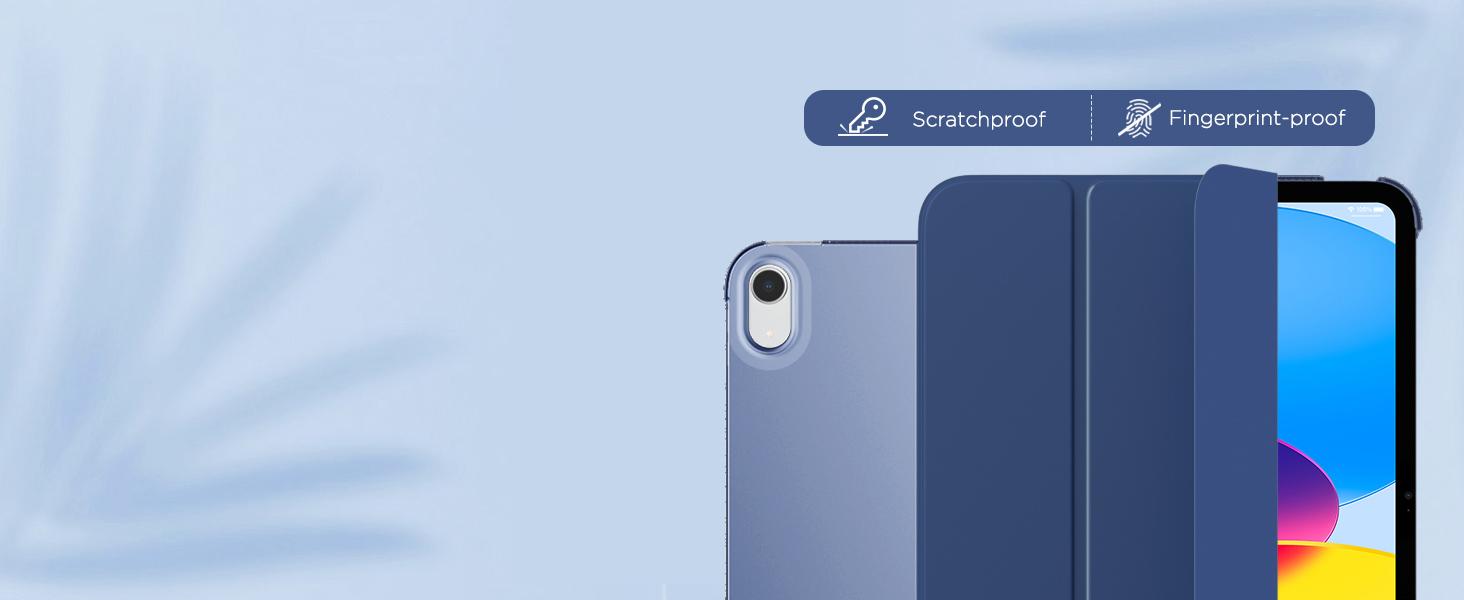 iPad (A16) 11th Generation Case 11 Inch 2025, iPad 10th Generation Case 10.9 Inch 2022, Slim Stand Hard PC Translucent Back Shell Smart Cover, Support Touch ID, Auto Wake/Sleep, Navy Blue