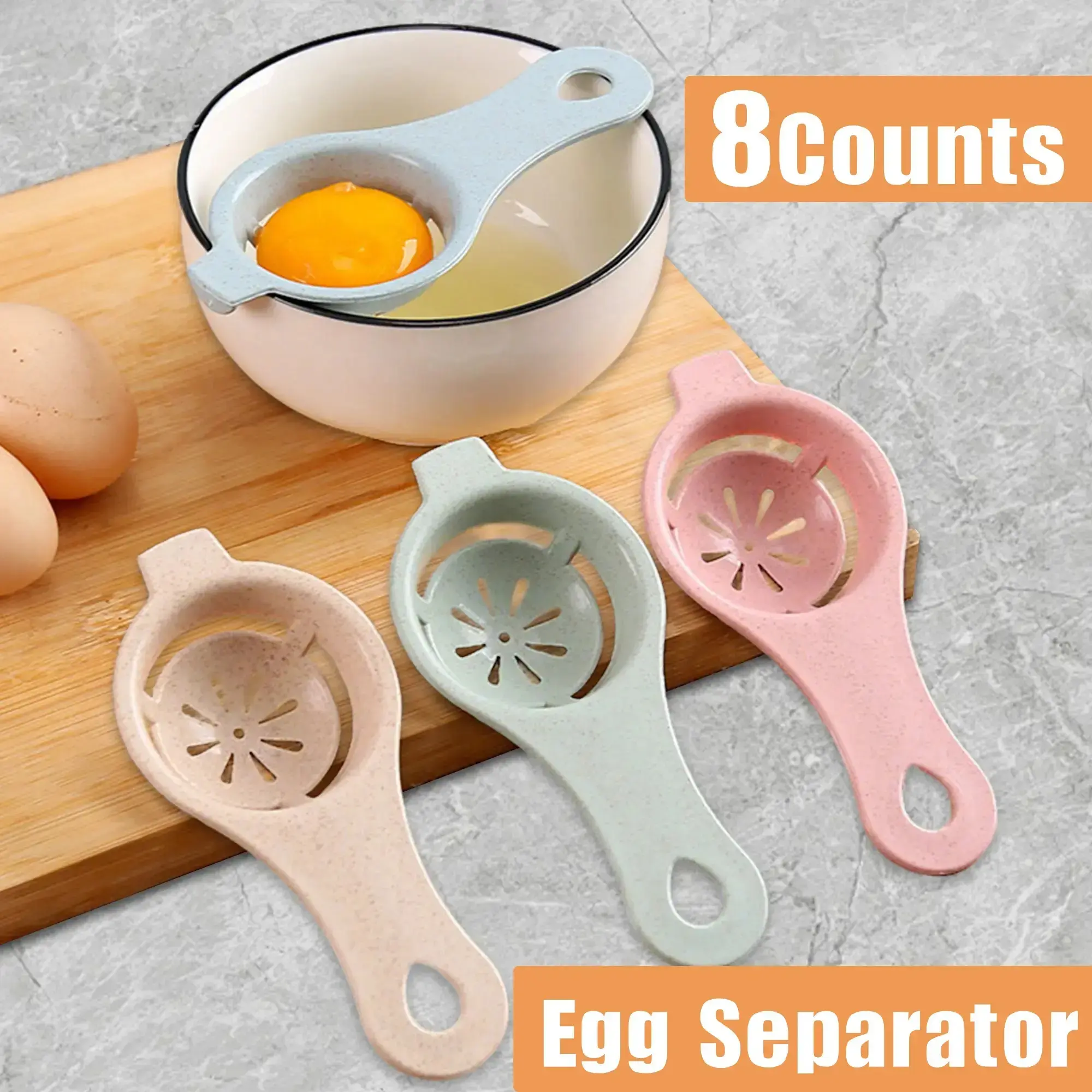 8-Pack Egg Yolk & White Separator Set, TikTok Viral Kitchen Tool, Mess-Free Egg Separator Tool for Meal Prep, Baking, Keto Breakfast, Quick Clean Separation, No Shells, Random Colors, Home Kitchen, Brunch & Daily Use