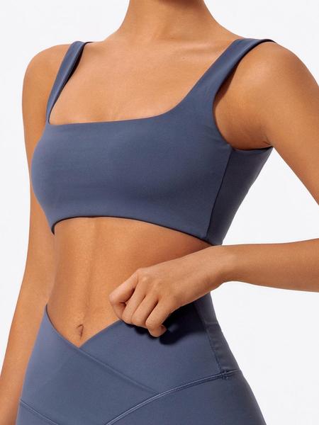 Women's Solid Color Sports Bra, Breathable Comfortable High Stretch Sports Bra, Ladies Sportswear for Indoor Outdoor Wear, Workout Bras