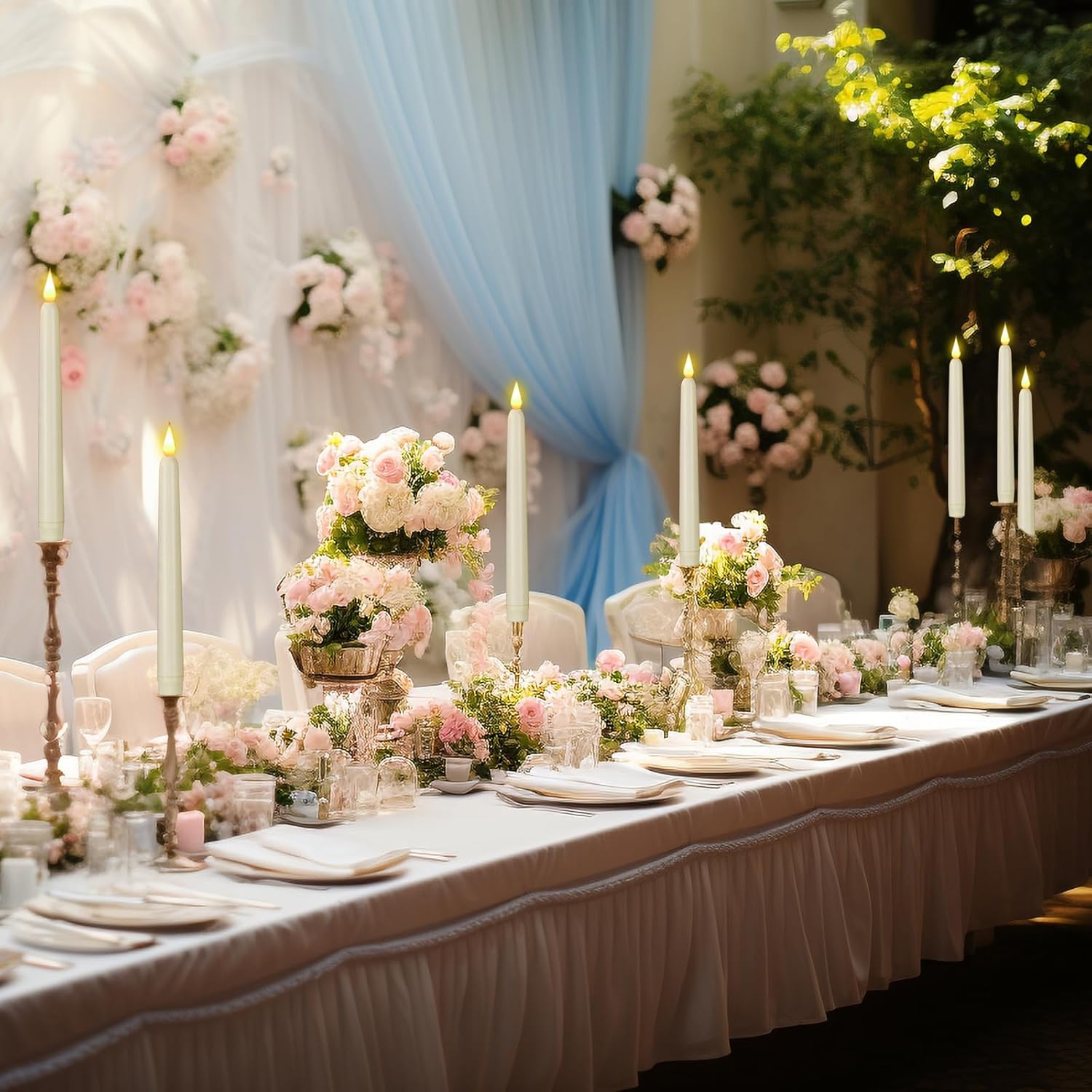 SUNDAY MIRTH Flameless Taper Candles with Remote Control and Timer, Operated LED Candlesticks with Flickering 3D Flame, 9.6x0.8 Inches Plastic Candles for Christmas, Wedding and Decor (, 3) SUNDAY MIRTH Flameless Taper Candles with Remote Control and Timer, Operated LED Candlesticks with Flickering 3D Flame, 9.6x0.8 Inches Plastic Candles for Christmas, Wedding and Decor (, 3)