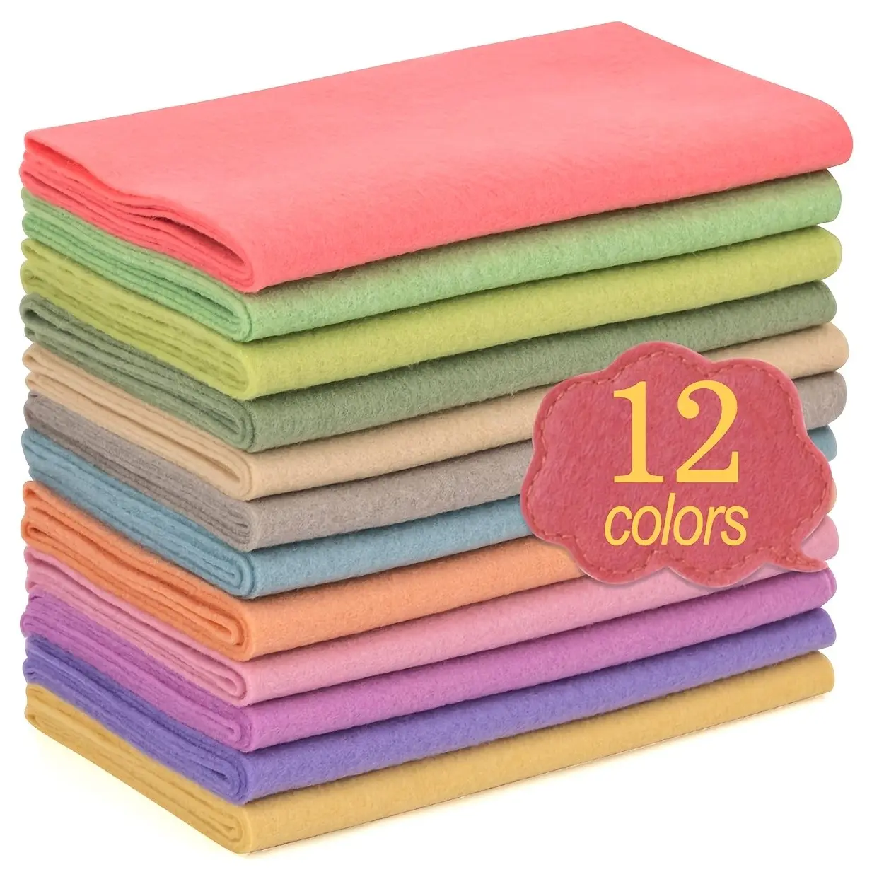 Vintage Morandi Felt Fabric Suitable for DIY Crafts, Pre-Cut Solid Color Sheets with Morandi Palette (Muted Tones), Hand Sewing Material for Scrapbooking, Journals, Card Making, Non-Woven Felt Cloth