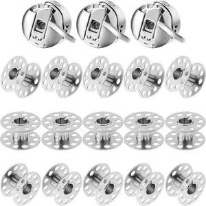3 count Sewing Machine Bobbin Case and 15 count Metal Sewing Machine Bobbins with Shuttle Holder for Craft, Suitable for Front Loading 15 Class Apparatus