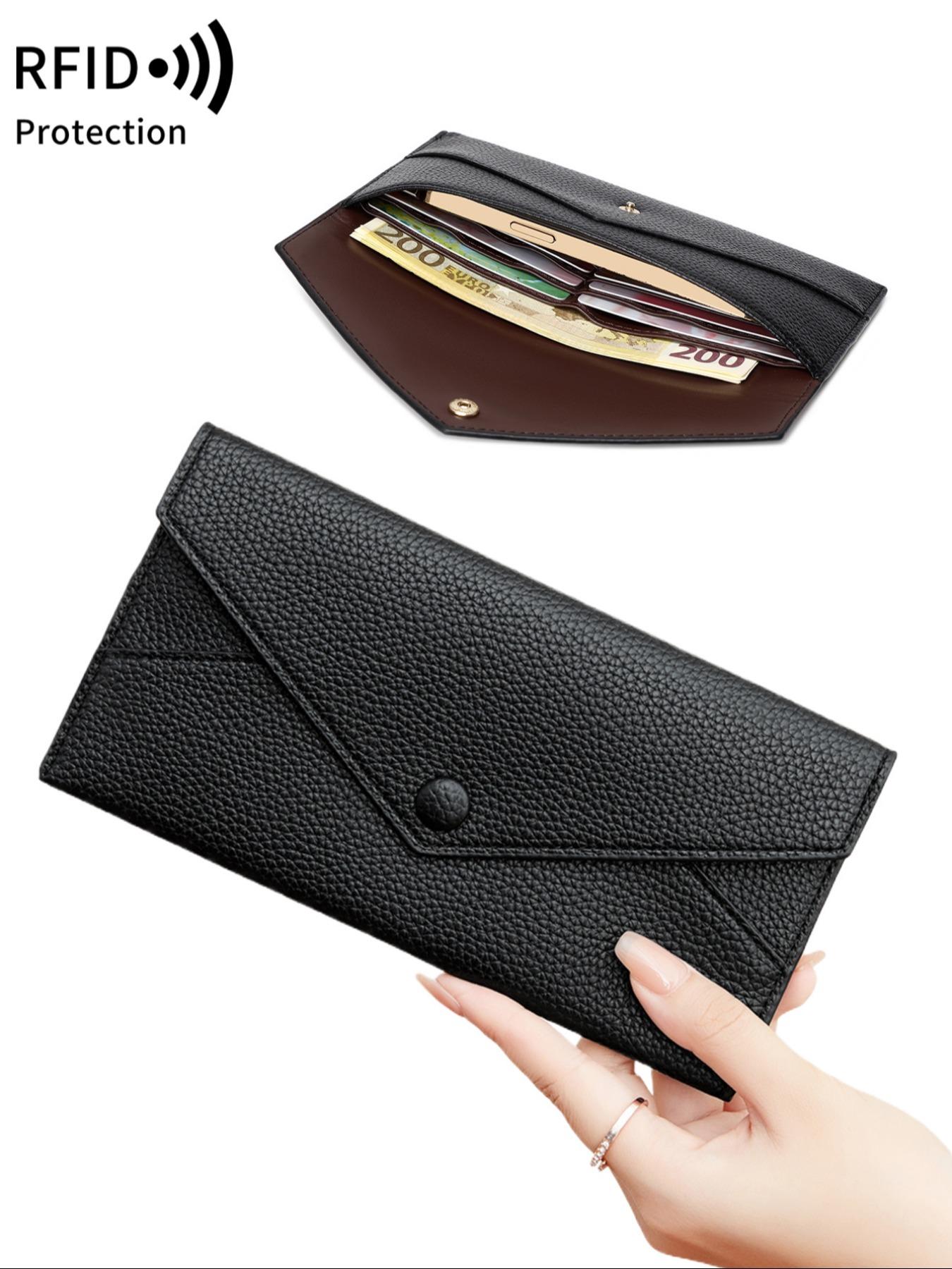 2025 New Style Solid Color Long Wallet, Fashionable Pu Leather Zipper Wallet for Women & Men, Casual Trendy Versatile High-quality Wallet for Daily Travel Work Commute, Rfid Blocking Wallets