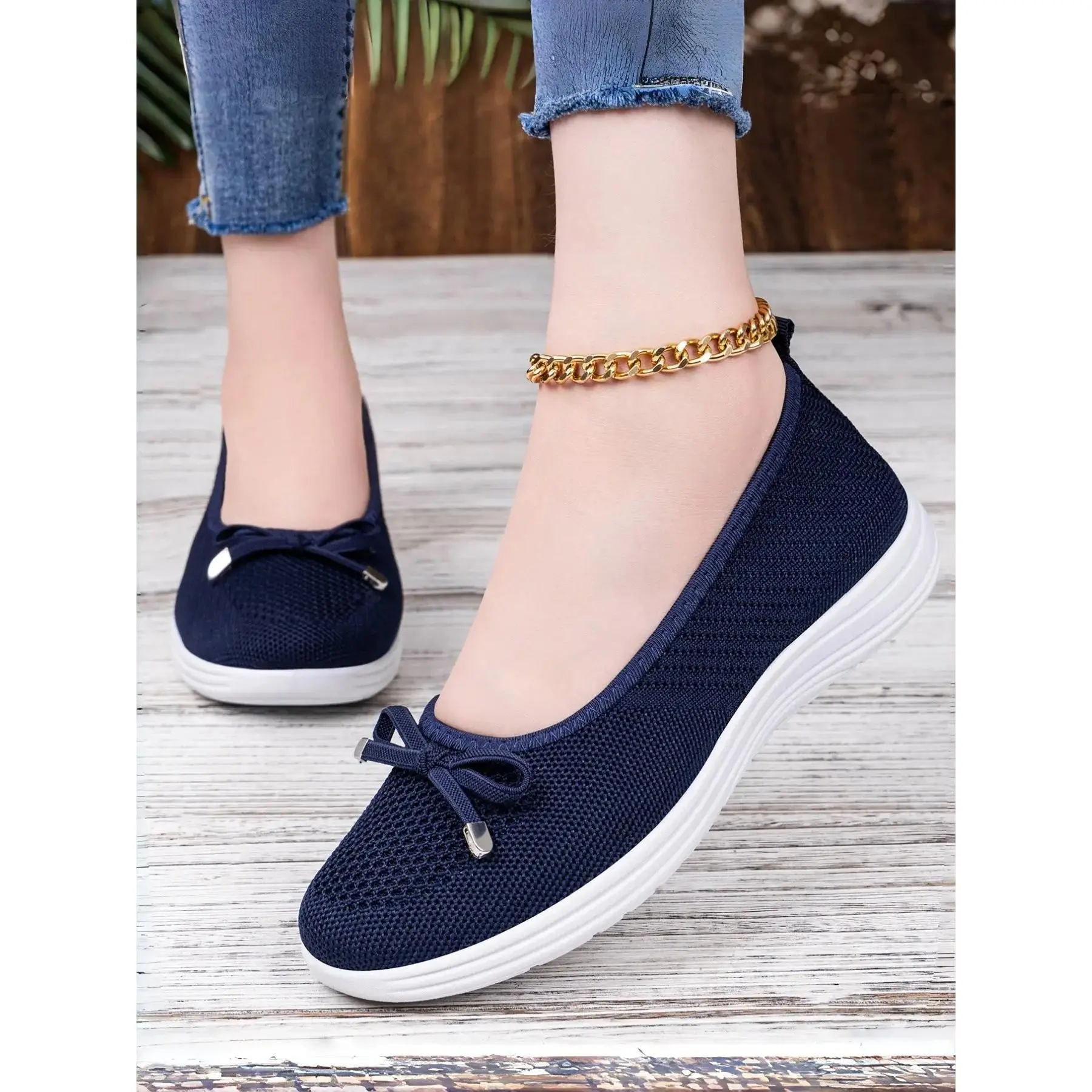 YYW1 Women's Casual Female Shoes - Lightweight Shock Absorb. Textile Upper Mesh, Non-Waterproof, Ideal for Daily & Outdoor Sport Activities, Flat Walking Shoes