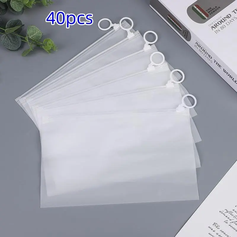 Clear Zipper Storage Bag, 40pcs/set Multipurpose Storage Bag, Travel Storage Bag, Makeup Storage Bag, Home Organizer for Travel