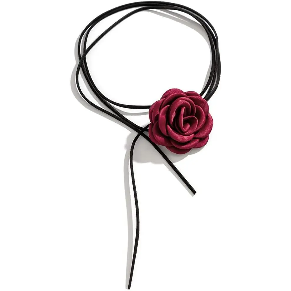 Flower Choker Necklace for Women - Adjustable Lace-up Design   Floral Choker Necklace, Elegant Summer Necklace for Weddings, Parties, and Holiday