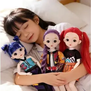 3PCS HOT Doll Toys 3D Eye Music Theme Song KPop New SingerAnime 12 inch Solid Body 15 Joint Doll Fashion doll set%%