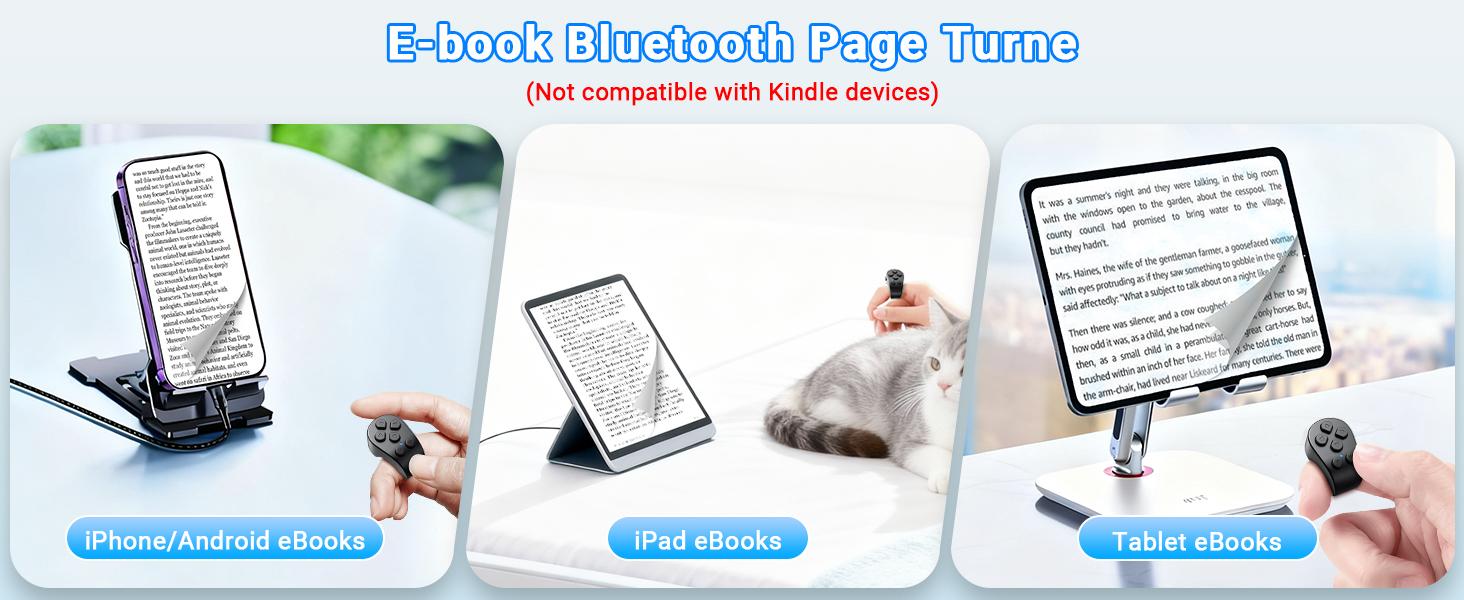 Scrolling Ring Remote Control,Page Turner for iPad iPhone & Android Tablet,Bluetooth Camera Remote, Scrolling Ring for TikTok,YouTube,Instagram,iOS,Android (Black)