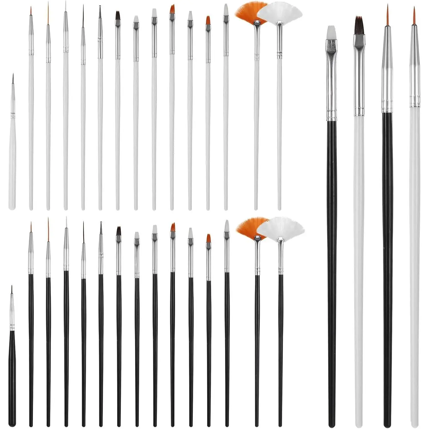 30 count Cookie  Brushes,   Brush Cake Decorating Brushes Cookie Decorating Brushes  Safe  Brushes Kit Fondant Brush DIY Tool Set Icing Pastry Brush for Painting Baking, White