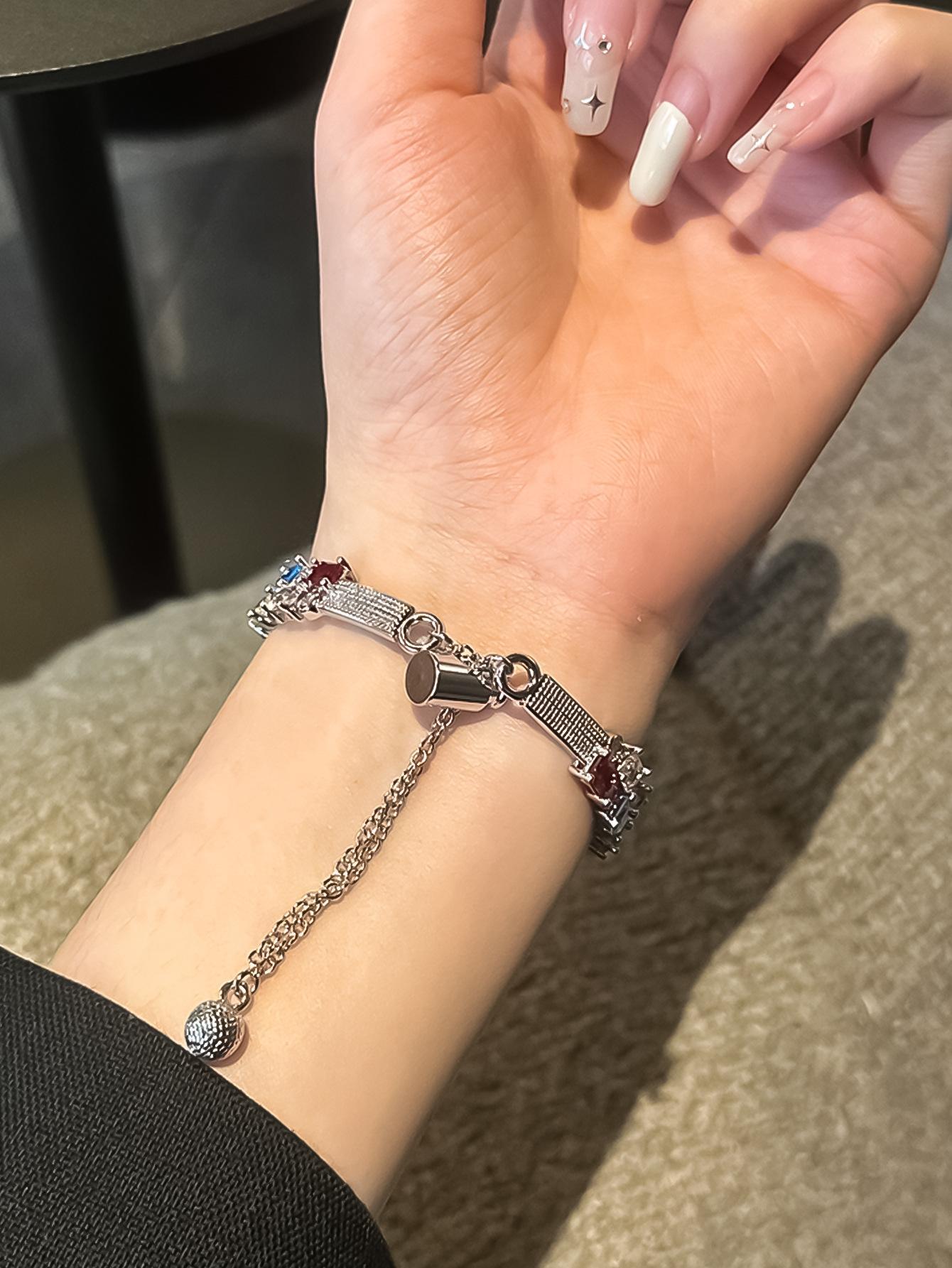 Candy Square Rhinestone Bracelet Watch Band, Stylish Strap Compatible With Apple Watch Series 4 5 6 7 8 9, Shiny Elegant Design For Women's Daily Wear