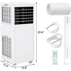 8000 BTU Portable Air Conditioner - 3-in-1 Cooling, Dehumidification and Fan Modes - Coverage Area of 350 Square Feet - Suitable for Dormitories, Apartments, Offices