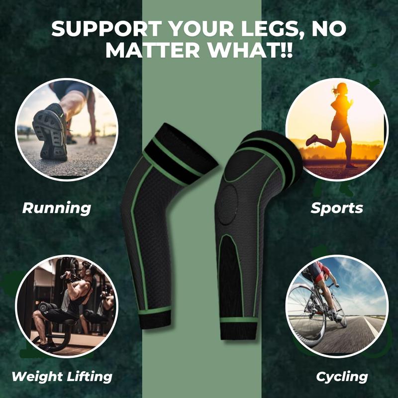 High-Elasticity Unisex Extended-Length Wrap Knee Brace,Breathable Knit Support Sleeve with Artemisia Warmth for Sports & Running,Adjustable Compression Strap for Basketball,Hiking,Joint Pain Relief