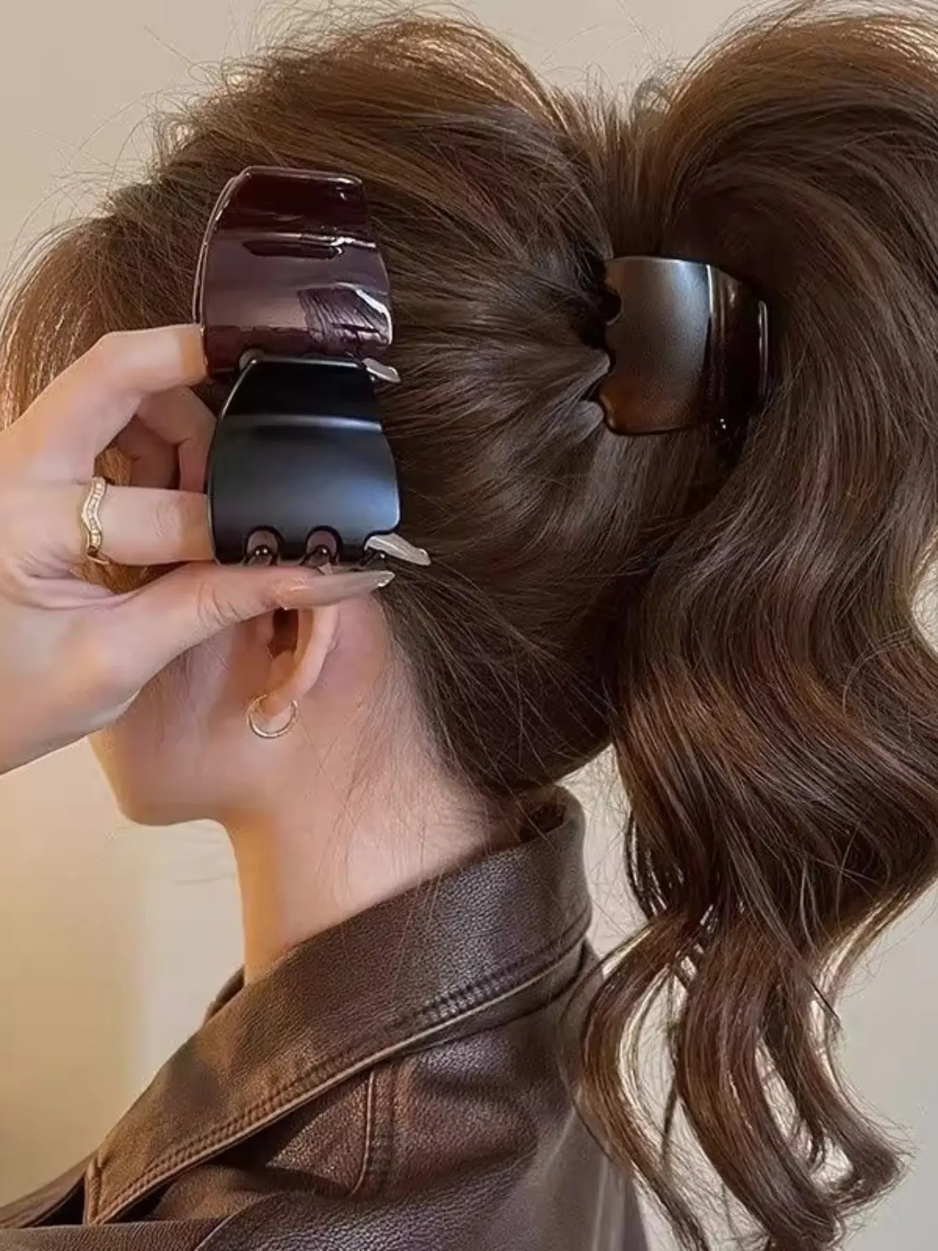 3-Pack Matte High Ponytail Clips, Magic Posterior Hair Accessories, Strong Hold Clamps, Elegant High-End Hairstyles for Women